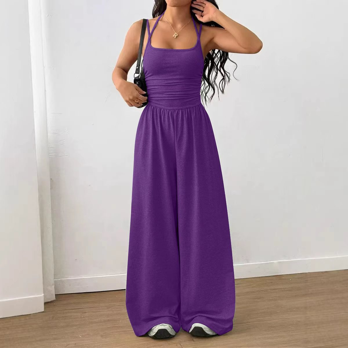 ☀️ Women's Summer Jumpsuit – Thin Straps, Fitted Waist, Wide Legs, Breathable and Slim Fit