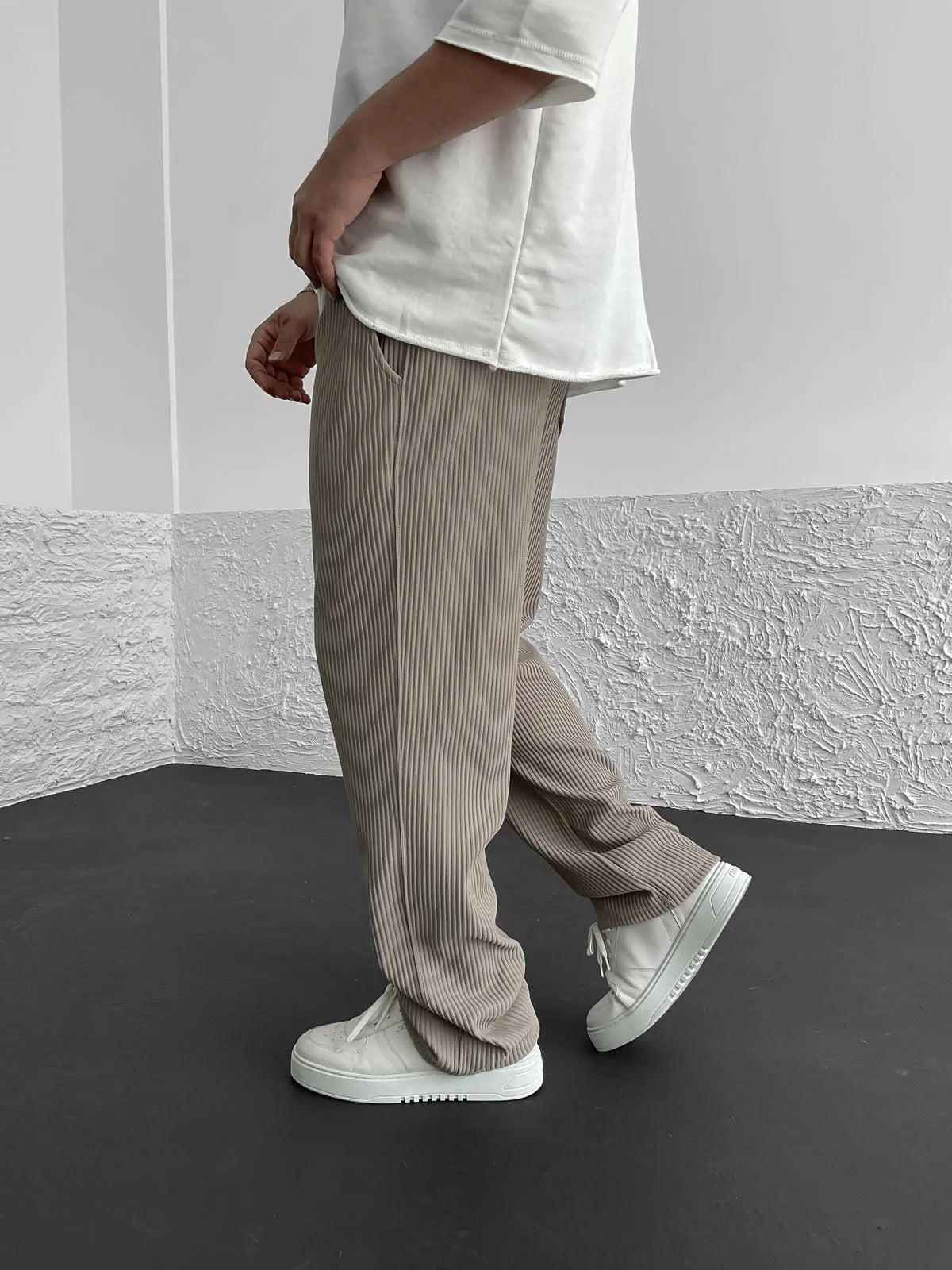 The "Rib-Tube" Baggy Trouser | Heavyweight Textured Knit