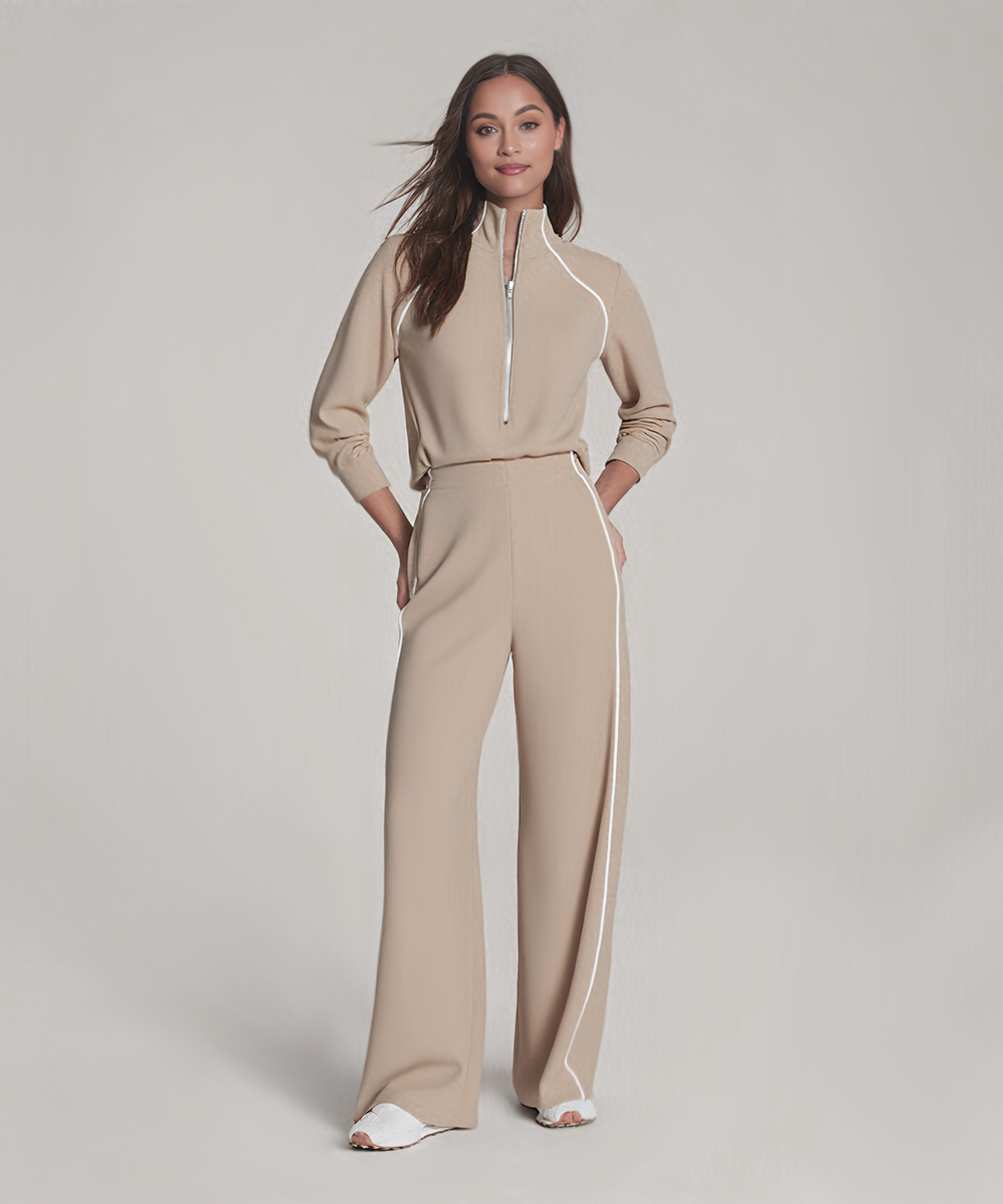 Everyday Pique Half-Zip Jumpsuit