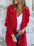 Casual Ribbed Lapel Pocket Jacket