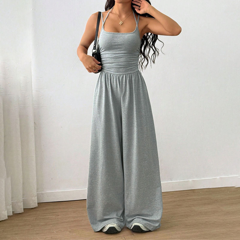 ☀️ Women's Summer Jumpsuit – Thin Straps, Fitted Waist, Wide Legs, Breathable and Slim Fit